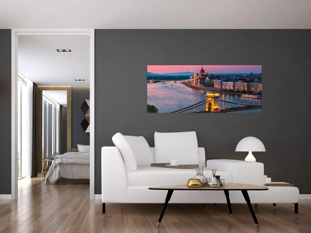Tablou - Panorama orașului Budapesta, Ungaria (120x50 cm)