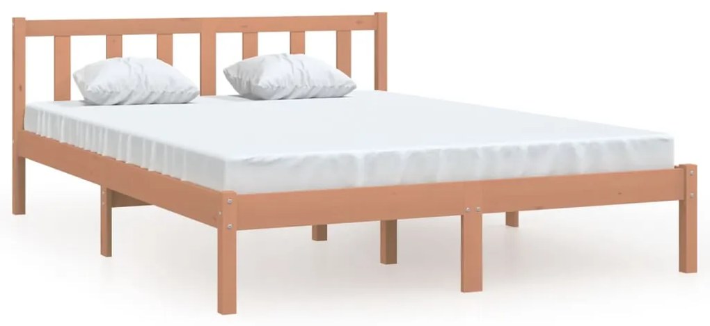 810095 vidaXL Cadru de pat, maro miere, 160x200 cm, lemn masiv de pin