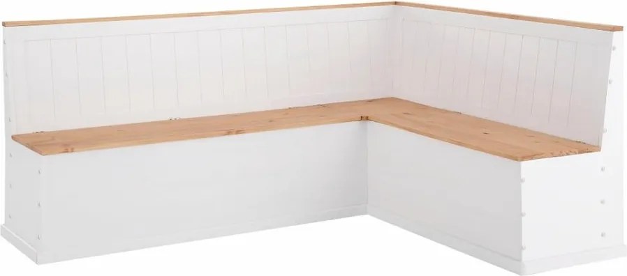 Bancă de colț variabilă din lemn masiv de pin Støraa Silas, alb