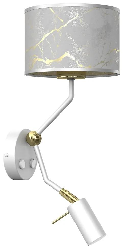 Aplica de perete cu reader mini GU10 design modern SENSO alb, auriu