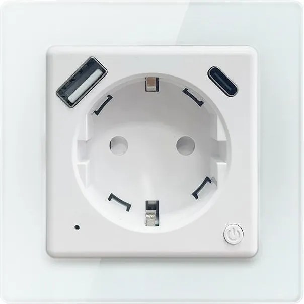 Immax NEO 07552L - Priză inteligentă de tip F 16A/230V + 1xUSB-A+1xUSB C PD 20W