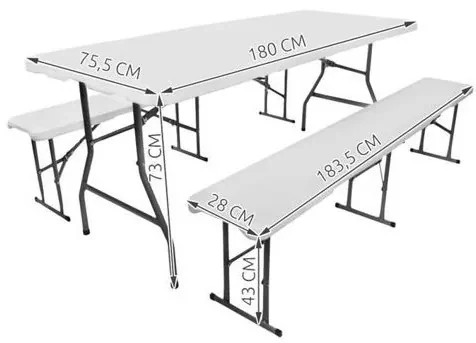 ShopJK MASĂ PLIABILĂ 180 CM | BIANO