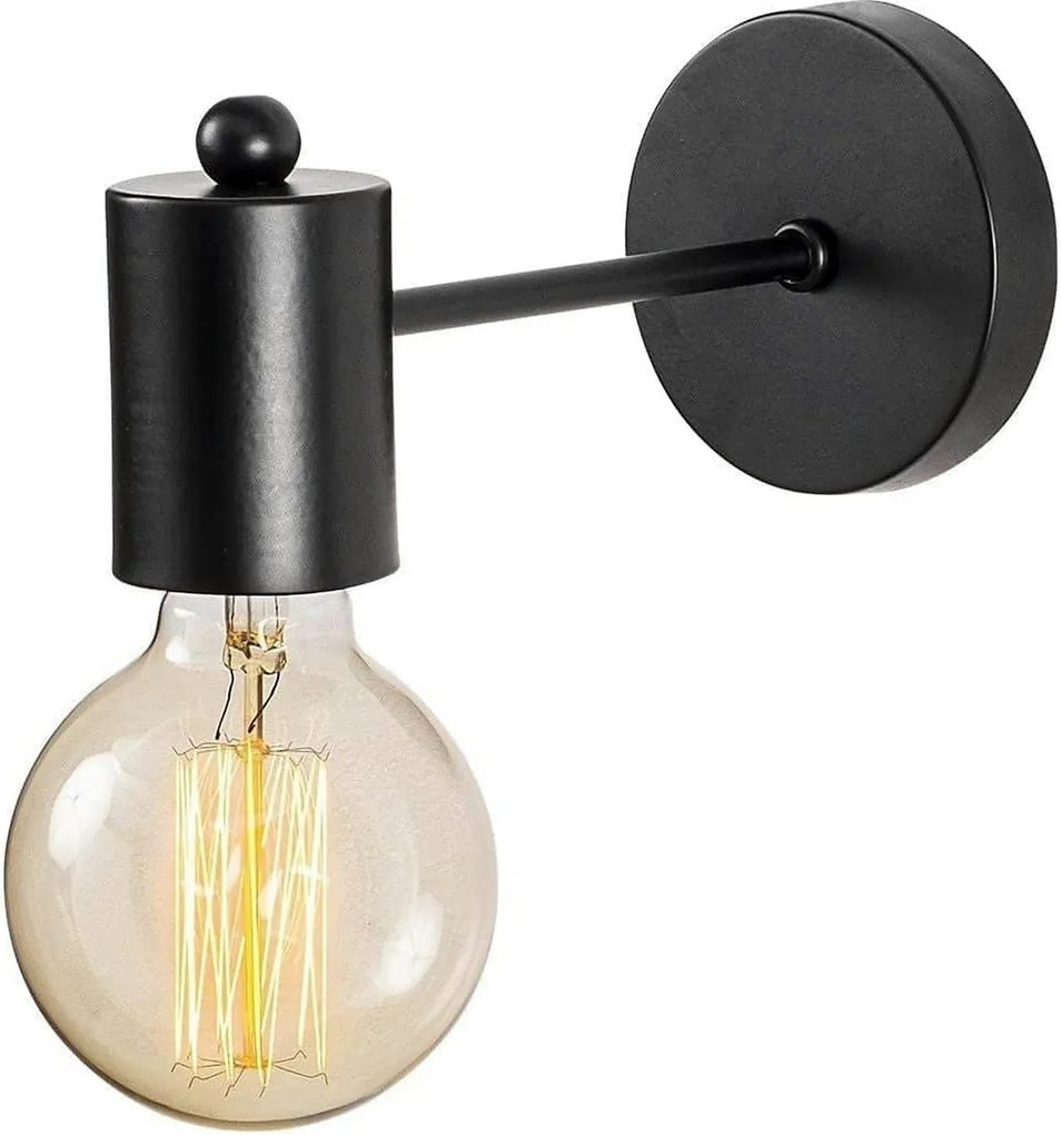 Lampa perete HEXA-6951, negru, metal, 6x21x10 cm
