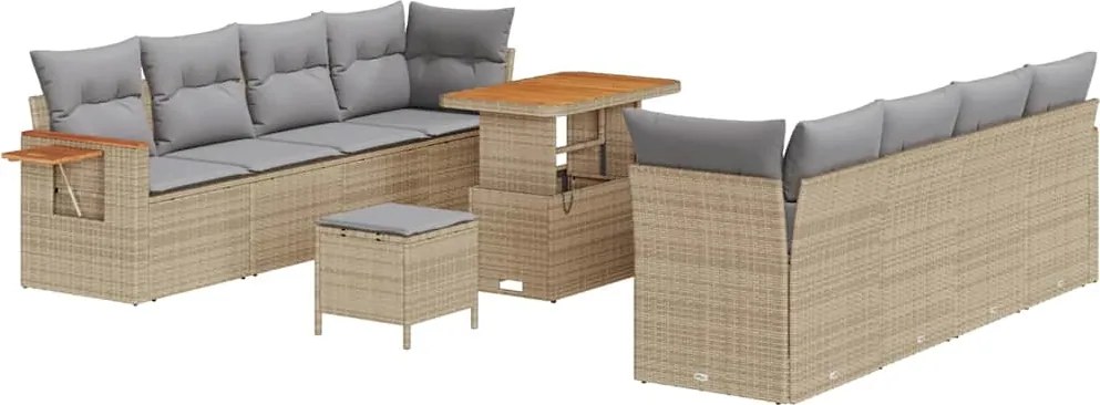 vidaXL Set de canapele pentru grădină 12 pcs Beige și gri deschis
