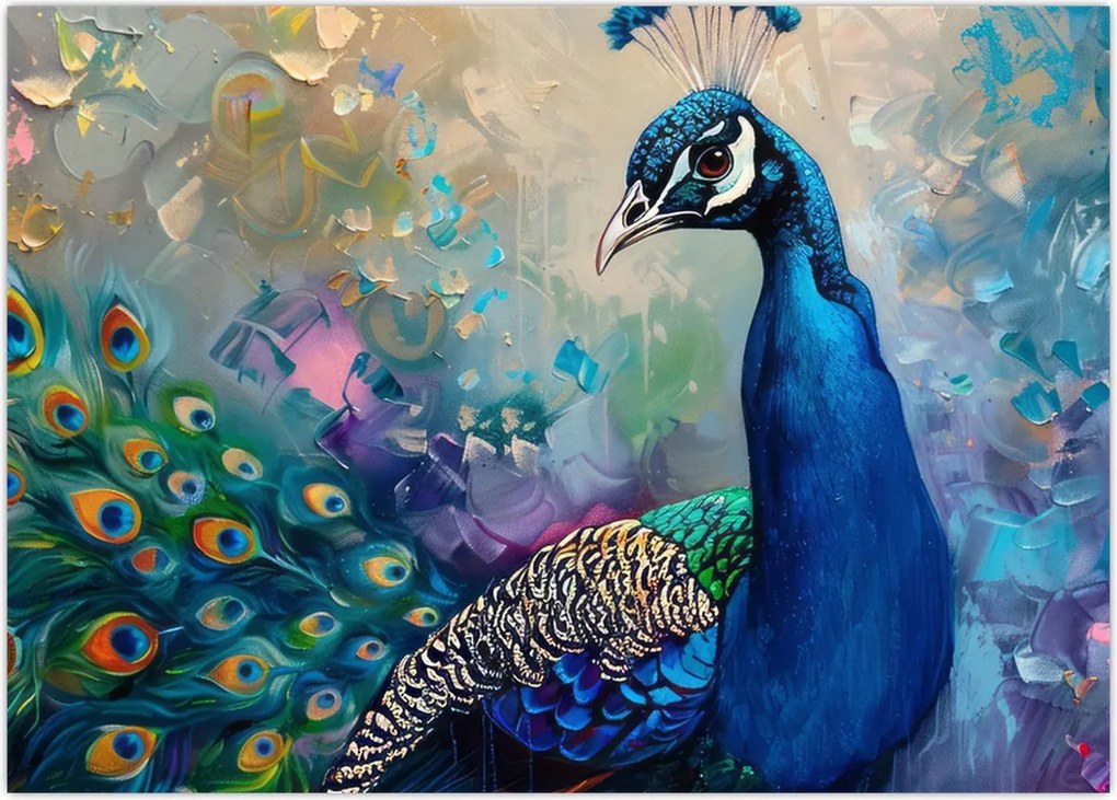 Tablou - Pictura de un păun (70x50 cm)