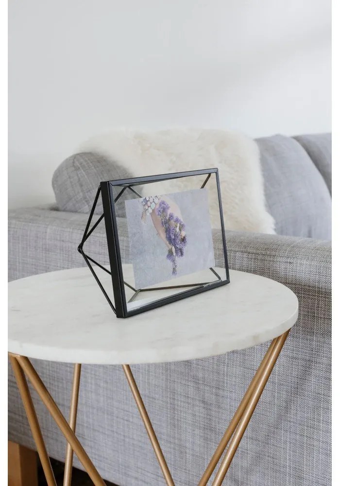 Ramă foto neagră de masă/ de perete din metal 20x15 cm Prisma – Umbra