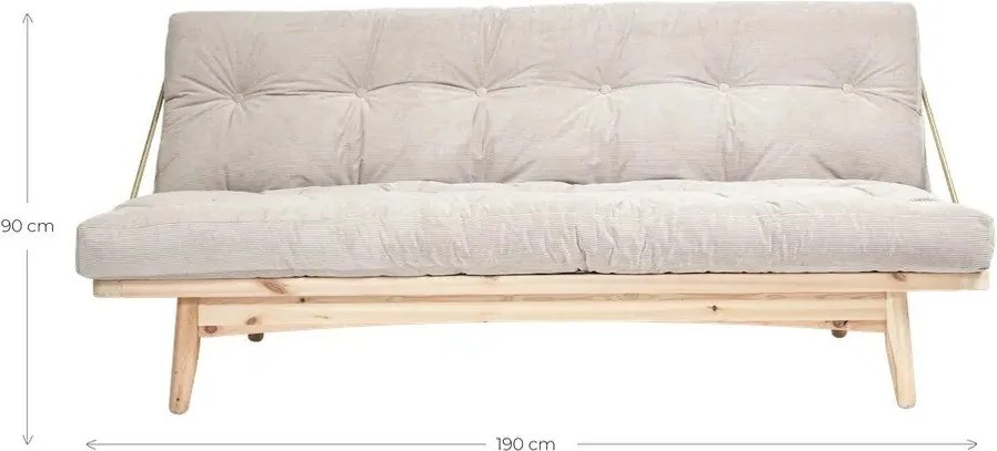 Canapea extensibilă galben muștar 190 cm Folk - Karup Design