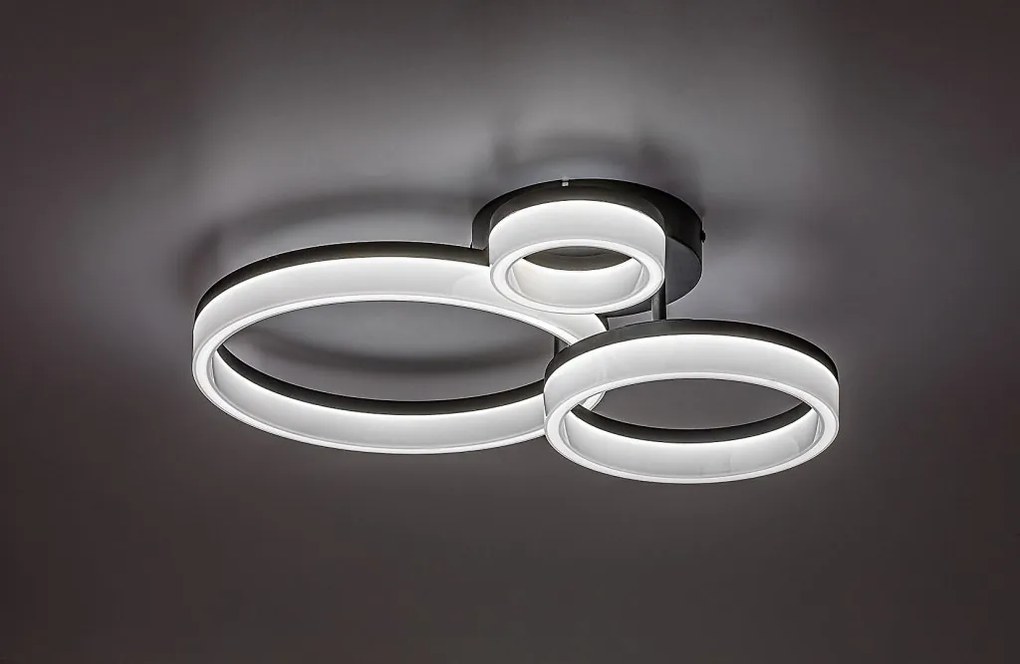 Plafoniera LED design geometric circular Amilia negru