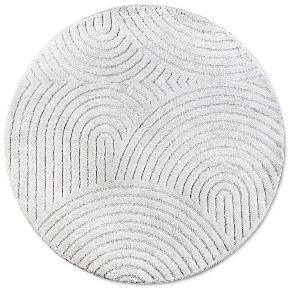 Covor alb rotund ø 200 cm Panglao New York White – Elle Decoration