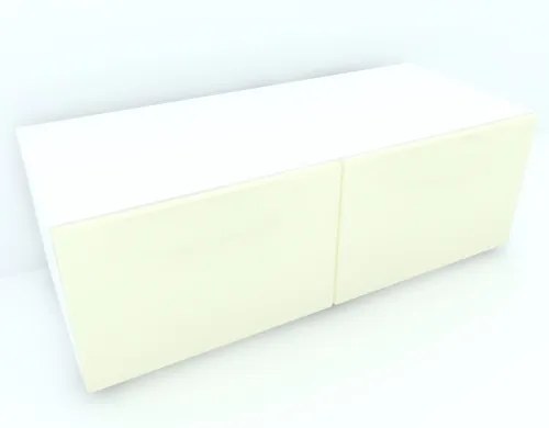 Armonia Comoda alba cu 2 usi cu sistem &quot;PUSH TO OPEN&quot; fronturi MDF Vanilie