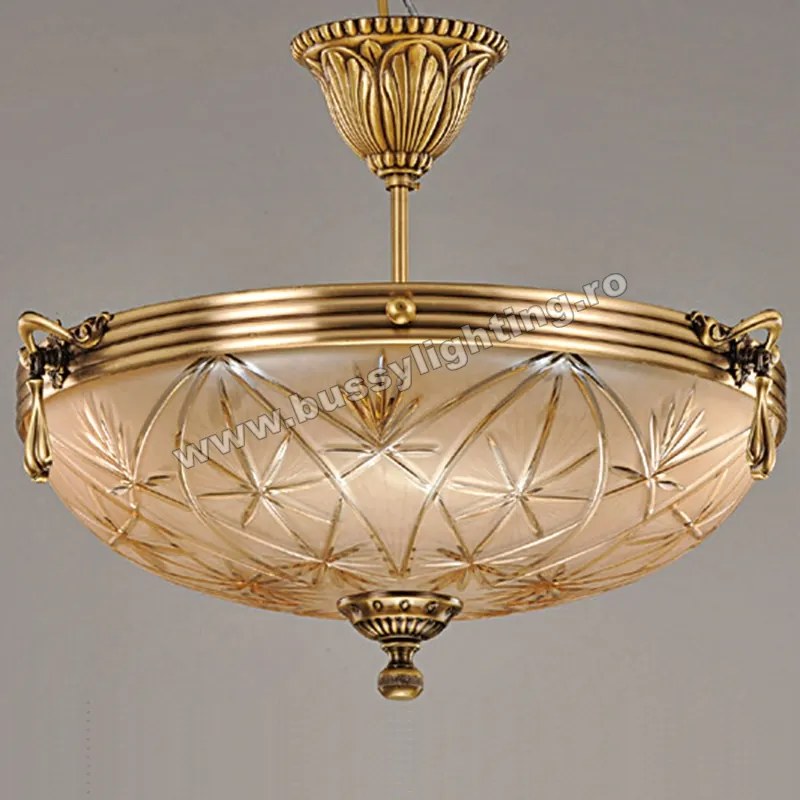 Lustra Avangard cu Diam 43 cm, Desing Clasic, Finisaj Bronz Antic - Bussy Lighting 3034-52-43