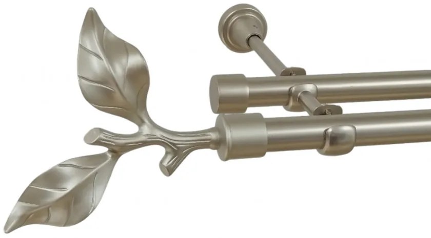 Galerie dubla fara inele GALAZ 19 mm CROM MAT (Alege marime: 400 cm)