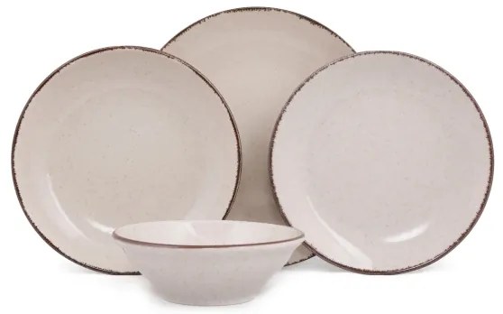 Set de veselă, 24 piese, bej/porțelan