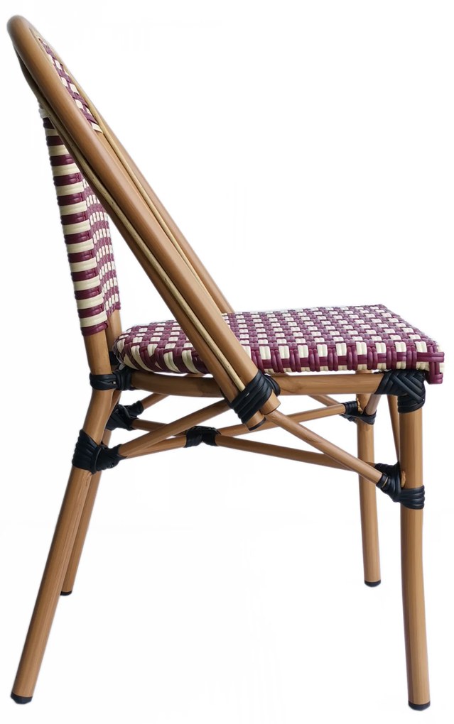 Set 2 scaune din poliratan cu cadru de aluminiu Sit&amp;Chairs bej/rosu