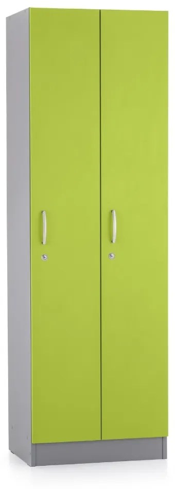 Dulap din lemn Visio LUX - 2 compartimente, 60 x 42 x 190 cm, verde