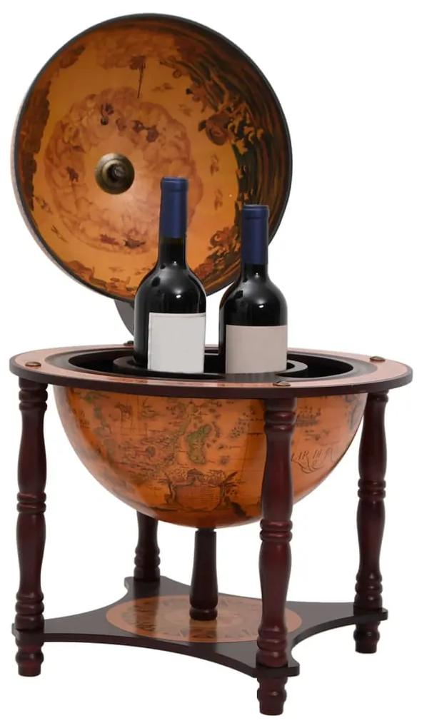 343473 vidaXL Bar tip glob pământesc stativ sticle de vin, maro lemn eucalipt