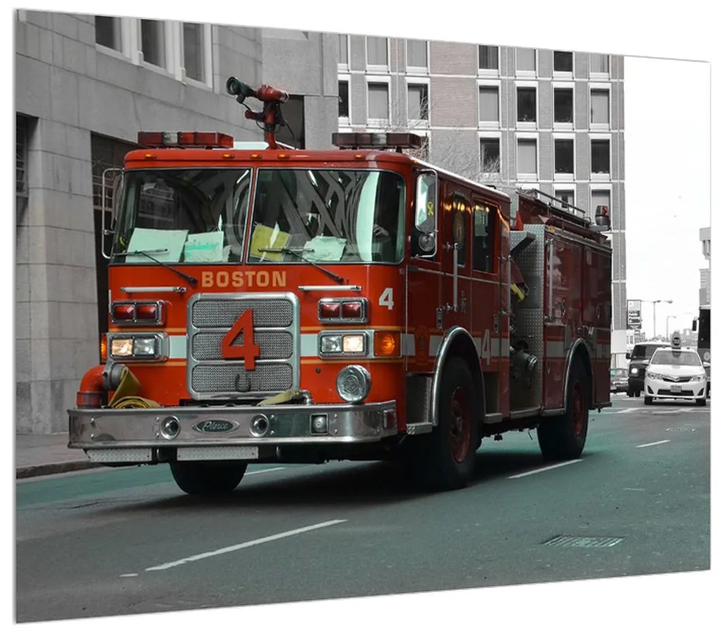 Tablou cu mașina de pompieri (70x50 cm), în 40 de alte dimensiuni noi