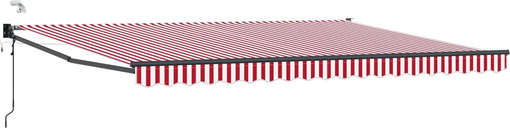 vidaXL Cort electric retractabil Roșu și Alb 4 × 3 m