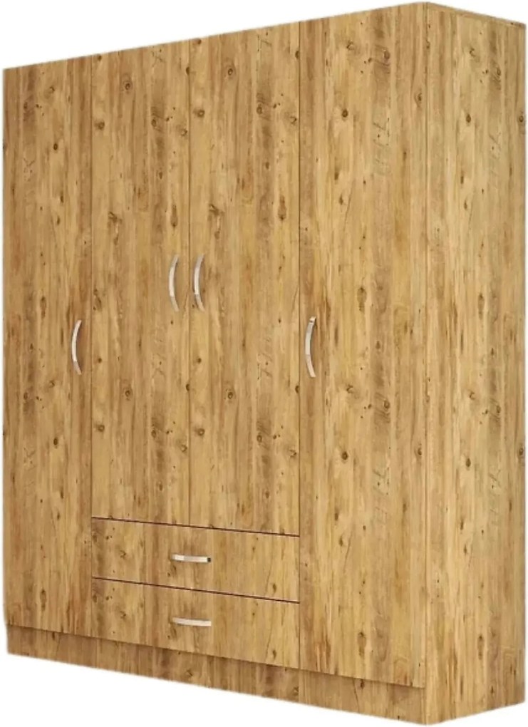 Dulap GRD0602, stejar, PAL melaminat, cu 4 usi si 2 sertare, 160x47x18