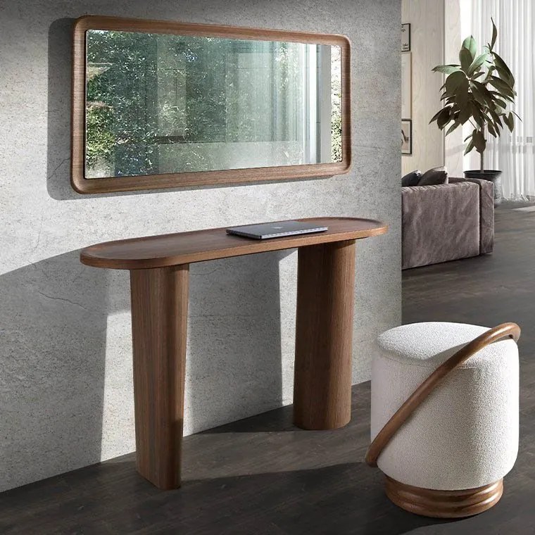 Oglinda decorativa design LUX Rectangular Walnut