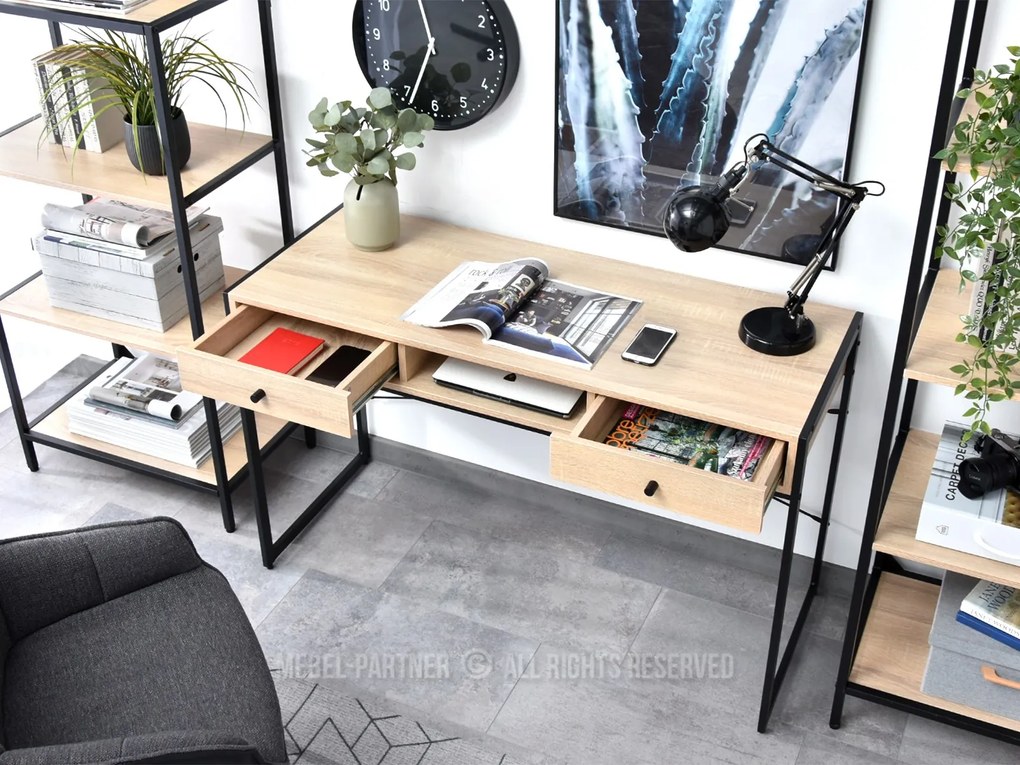 Masă PC Nills (stejar + negru). 1109797