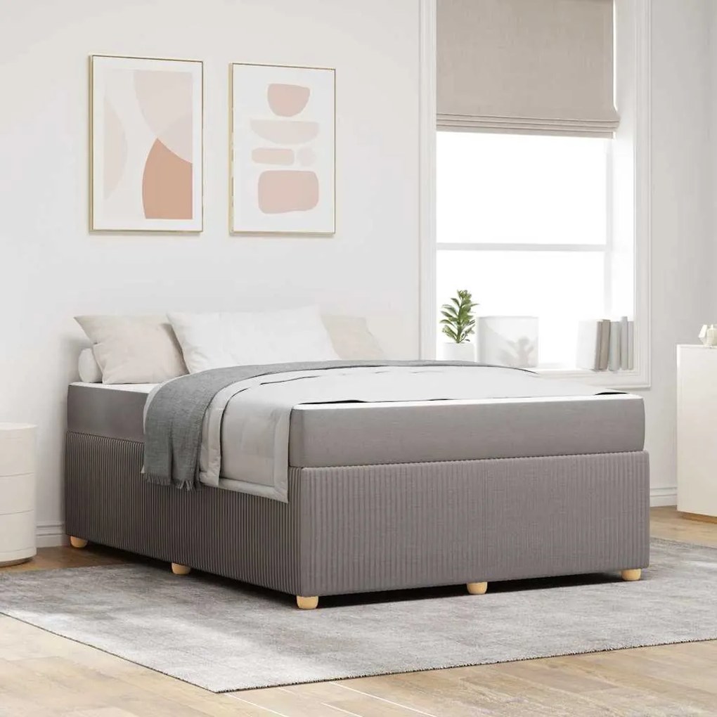vidaXL Cadru de pat Altele Gri taupe 160 x 200 cm țesătură