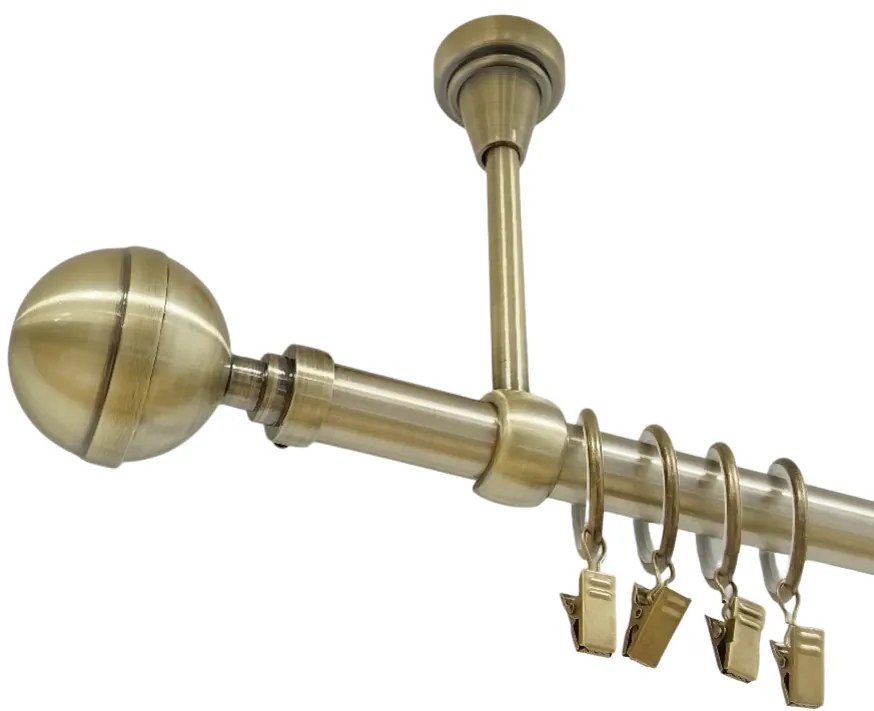 Galerie simpla prindere tavan KALISTO 19 mm aur antic (Alege marime: 200 cm)