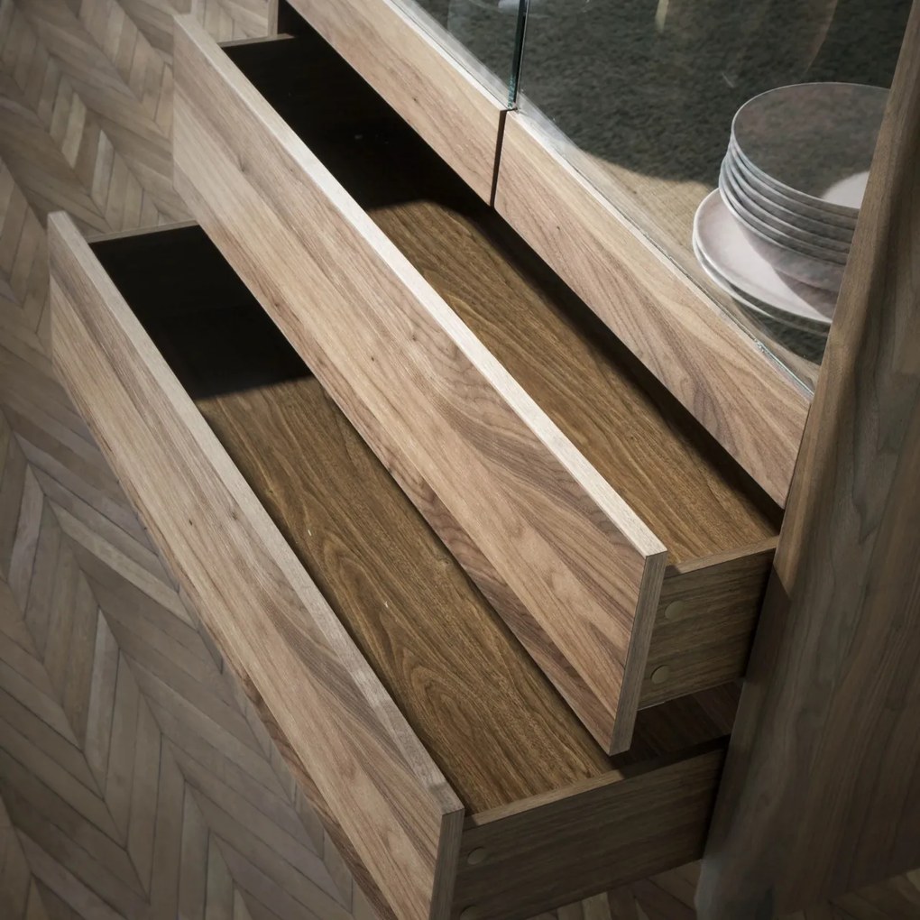 Vitrina cu doua sertare, design elegant Glayds AC-CP1806-F