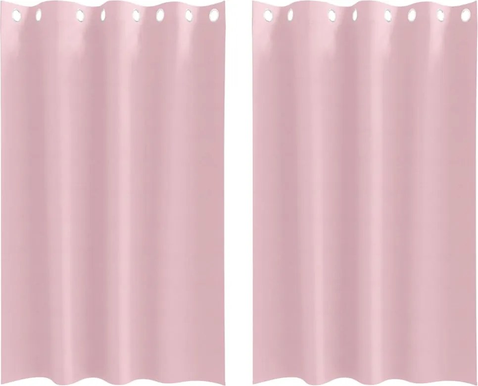 vidaXL Perdele Opaque cu Inel 2 pcs Roz bebe 175 x 140 cm Poliester