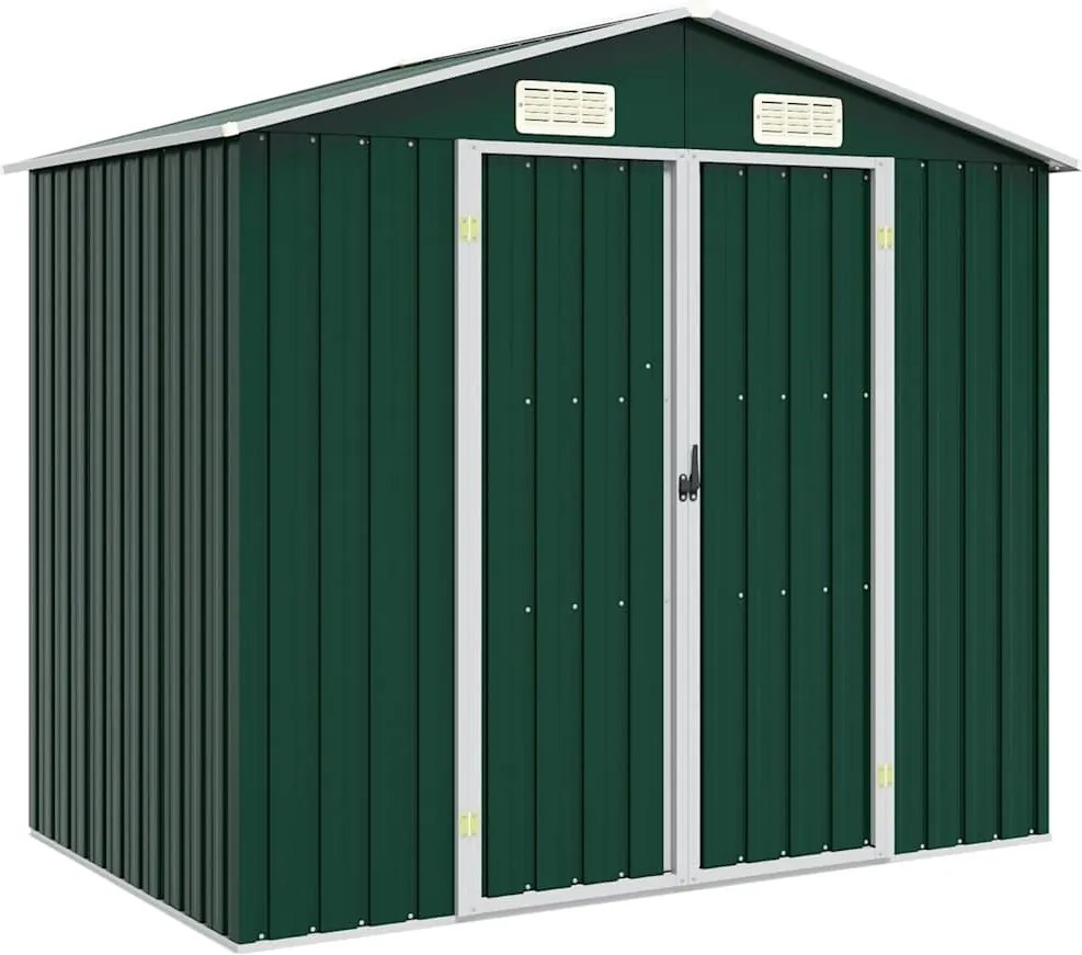 vidaXL Șopron de grădină, verde, 205 x 129 x 183, oțel galvanizat