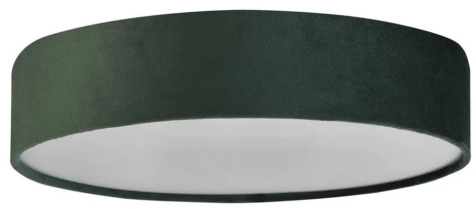Plafoniera moderna cu abajur din catifea verde Drum 3L, 50cm