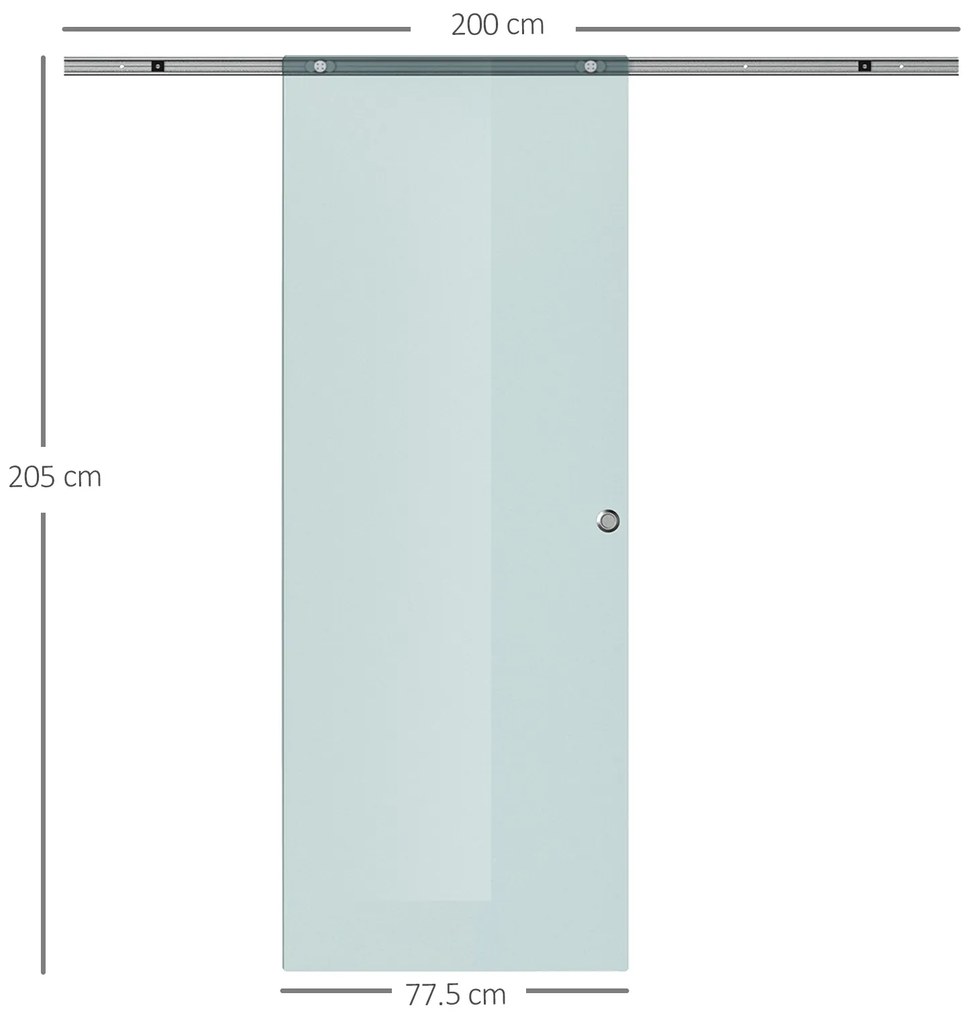 HOMCOM usa glisanta sticla rodata 77.5x205cm, transparenta | AOSOM RO