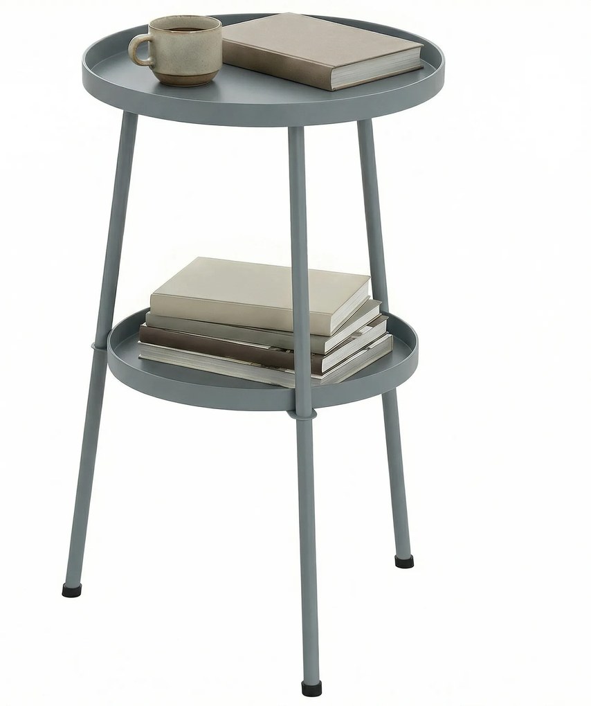 Outsunny Masă de grădină Ø36 cm, masă de balcon din metal, masă pentru luat masa în aer liber, masă rotundă pentru terasă pentru grădină terasă balcon, gri închis | Aosom Romania