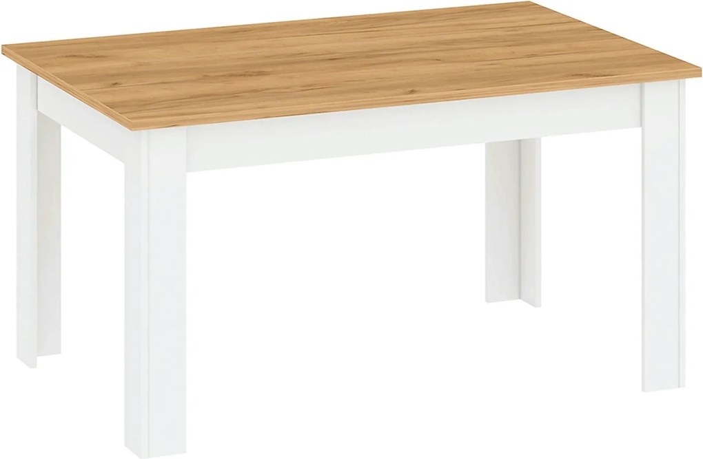Masa extensibila LANZETTE S, stejar/alb, DTD laminat, 135/184x86x76 cm