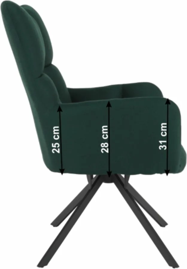 Scaun de design, ţesătură verde, KOMODO