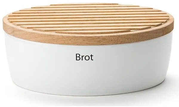 Cutie de pâine 13,5x30 cm albă/bej Continenta C3930