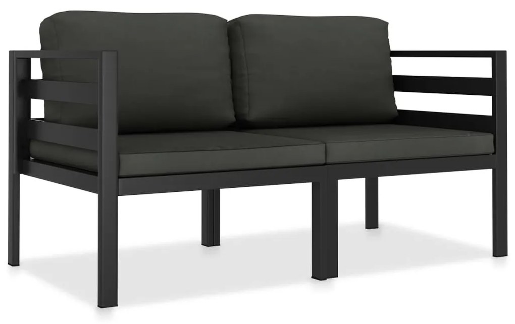 49238 vidaXL Set mobilier de grădină cu perne, 2 piese, antracit, aluminiu