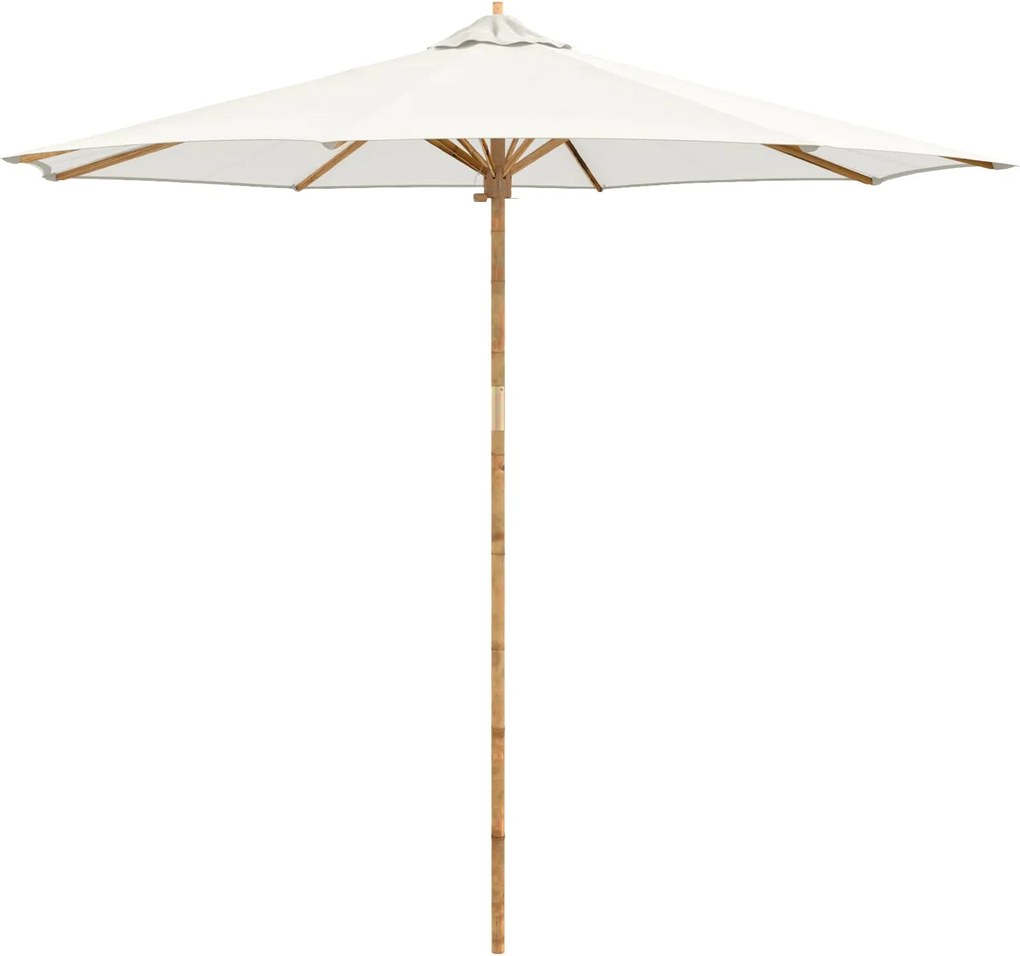 vidaXL Parasol de Grădină Alb crem Ø 270 x 260 cm Bambus