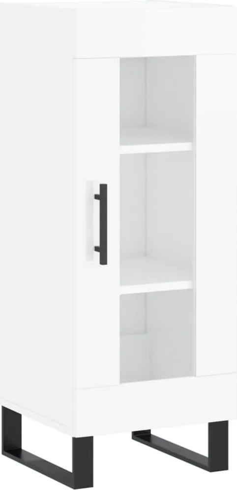 vidaXL Servantă, alb extralucios, 34,5x34x90 cm, lemn compozit