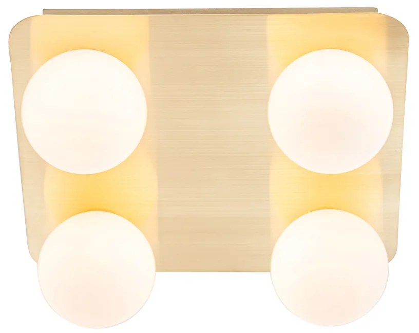 Plafoniera moderna de baie din alamă pătrată cu 4 lumini - Cederic