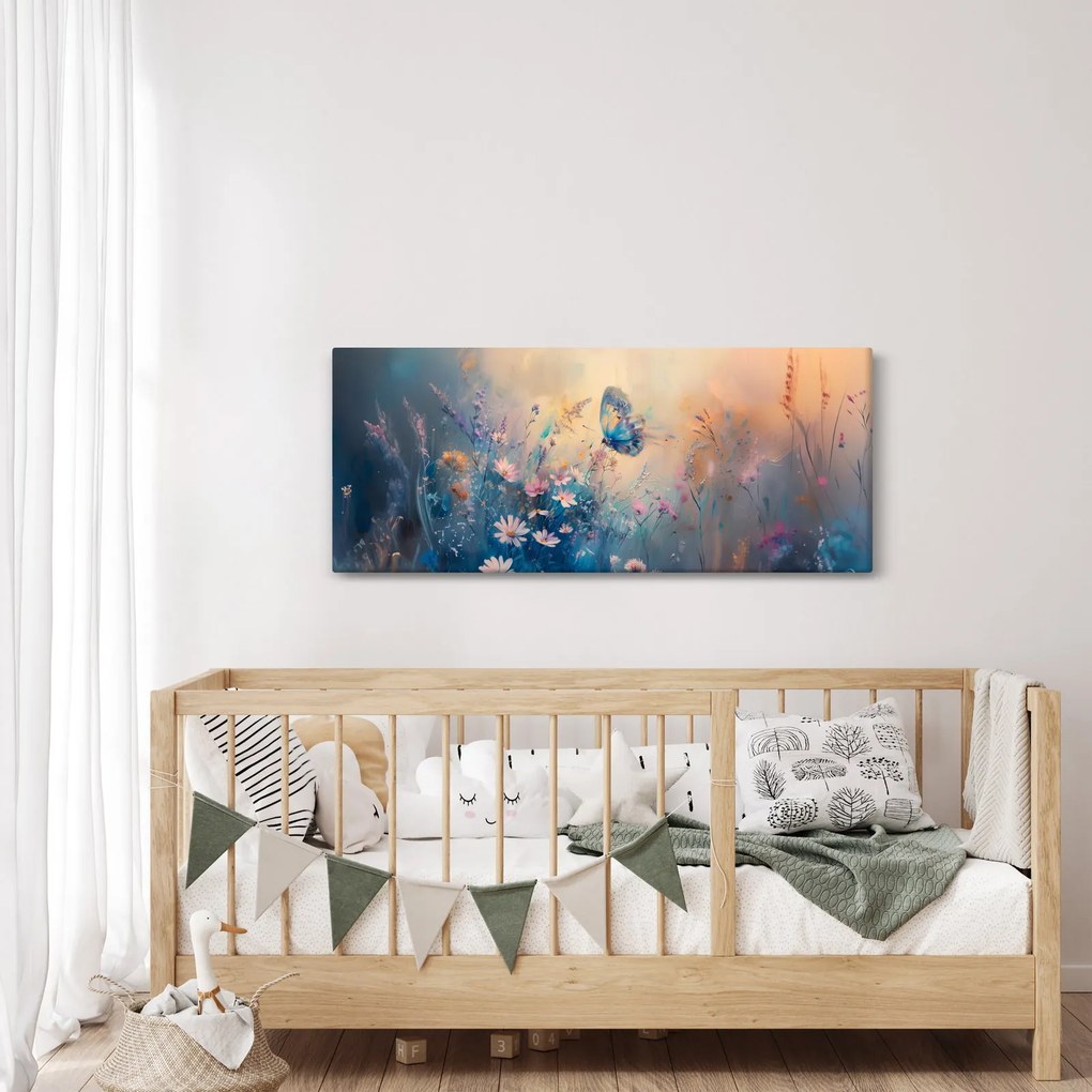 Tablou - Pajiște cu Fluture (120x50 cm)