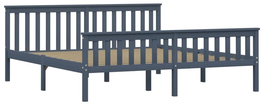 283231 vidaXL Cadru de pat, gri, 180 x 200 cm, lemn masiv de pin