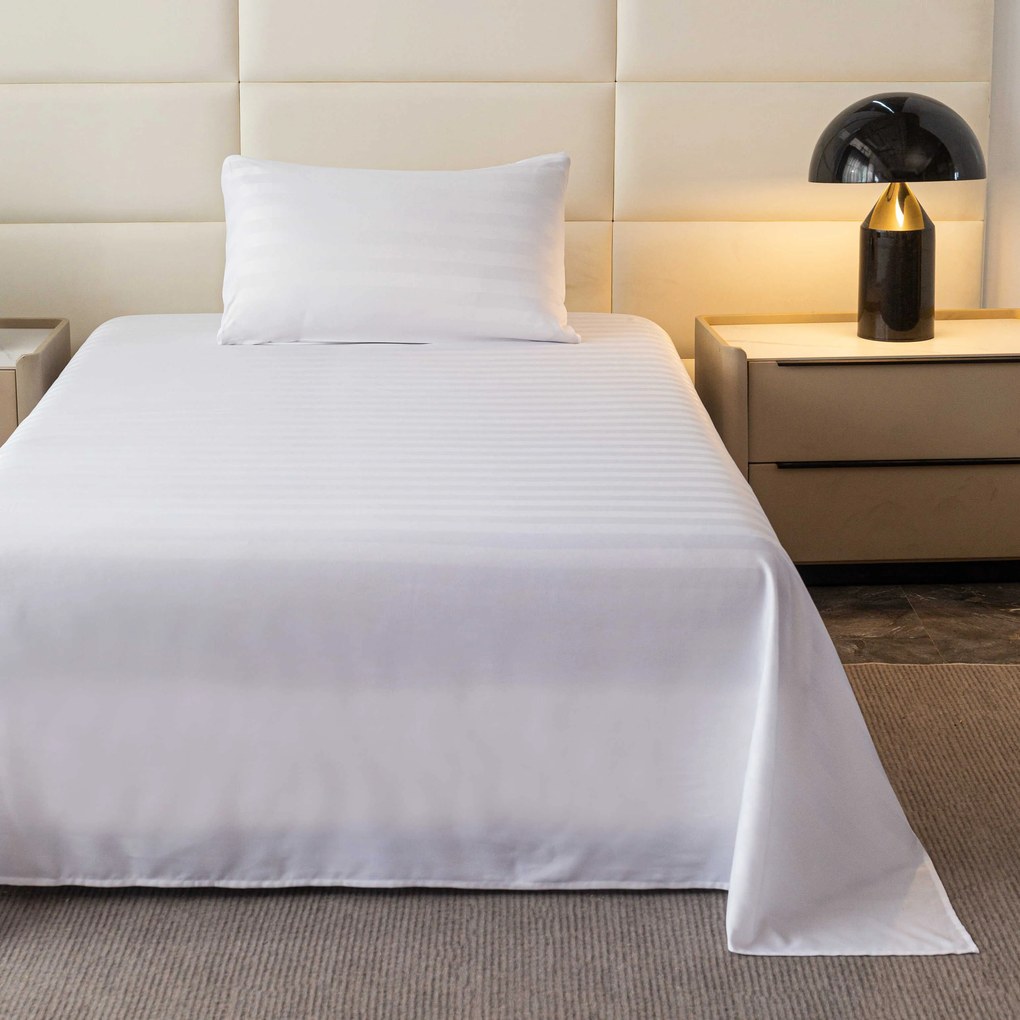 Cearsaf de hotel din microfibra 140x240 cm si husa pentru perna 50x70 cm JASMINE, alb Inchidere: Tip hotel