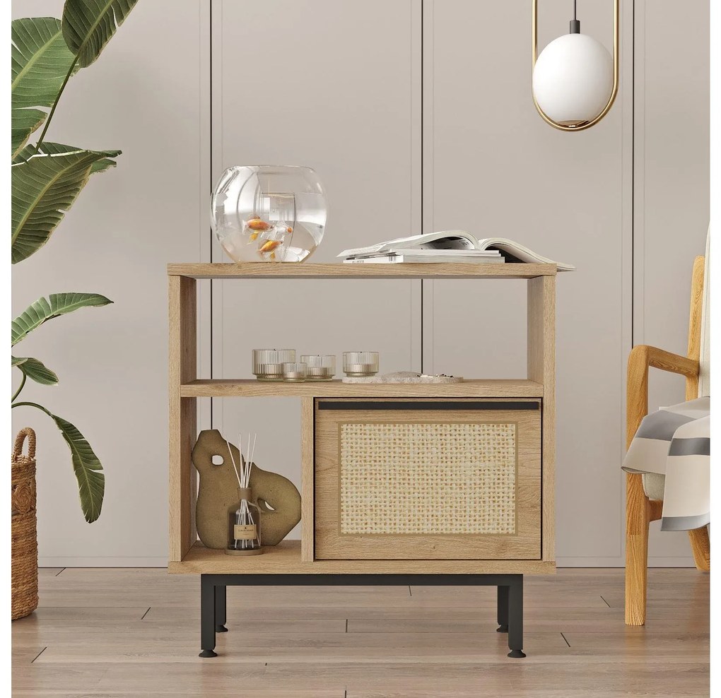 Măsuță laterală Nimelo 5 (nuc + stejar). Promo -25%. 1094788