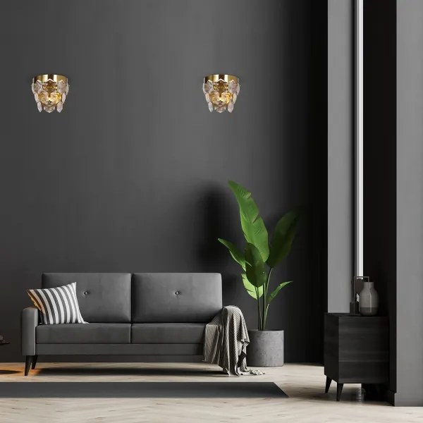 Aplică de cristal GRACE 2xE14/40W/230V aurie