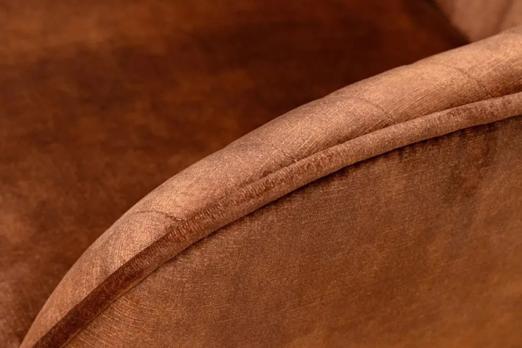 Set de 2 scaune elegante Turin catifea maro ruginiu