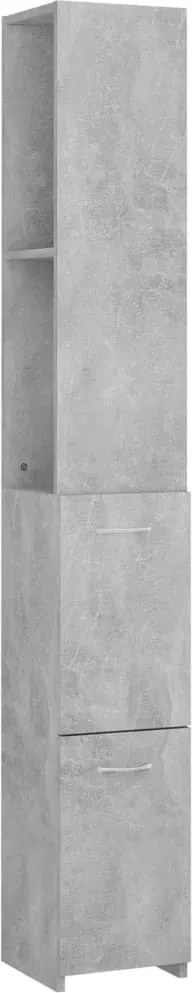 vidaXL Dulap de baie, gri beton, 25x26,5x170 cm, lemn prelucrat