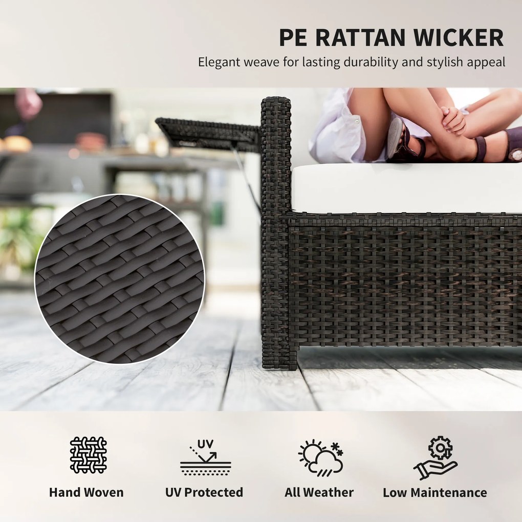 Outsunny Canapea de Gradina cu Banca Mobilier de Gradina din Ratan Maro | Aosom Romania