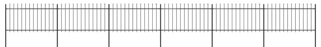 vidaXL Gard de grădină cu vârf suliță, negru, 10,2 m, oțel