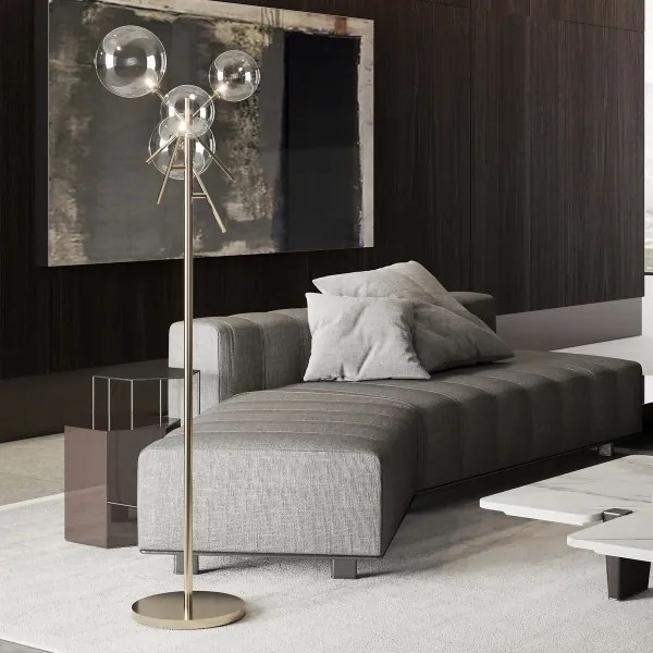 Lampadar LED Ideal Lux EQUINOXE 4xG4/2W/230V alamă/transparent